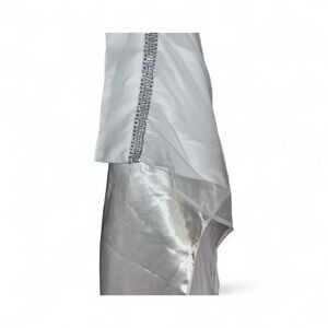 2 84X36 inch curtains drapes panels white with satin back & Tulle in front